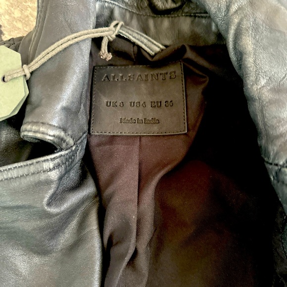 All saints leather jacket, women’s size 4 - Picture 5 of 5